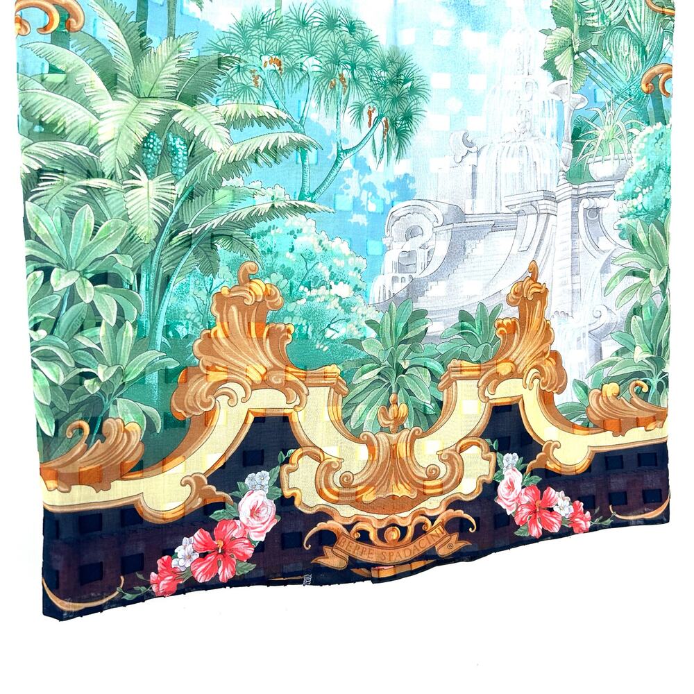 Beppe Spadacini 90s Midi Skirt Garden Versace Greek Print Italian 42 Baroque 6 - Picture 5 of 10